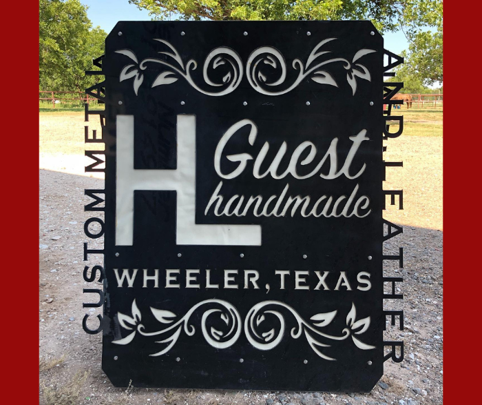 custom metal business self-standing street sign made with love by HL Guest Handmade