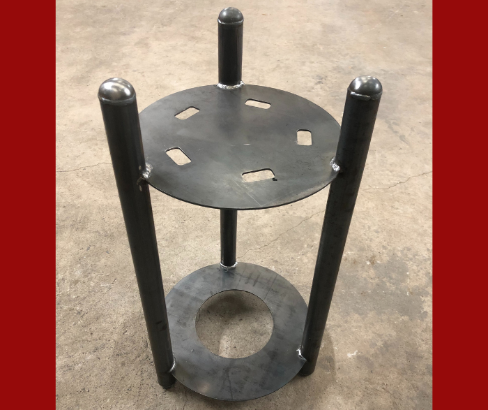 Outdoor Wok Burner Propane Hideaway Stand - Wok stand with bottle tucked underneath and wok on top designed and fabricated by HL Guest Handmade