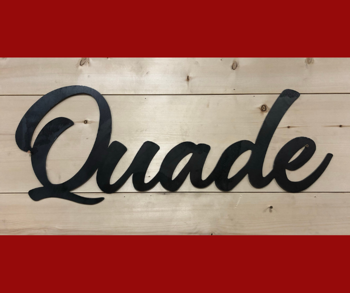 Metal custom nursery name signs made with love by HL Guest Handmade for Quade