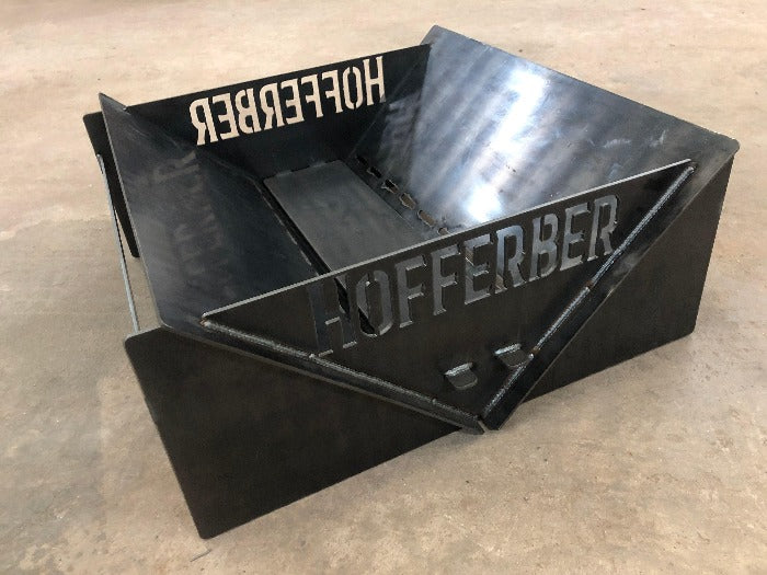 Collapsable Metal Fabrication & Custom Welded Fire Pit made for Hofferber family. Designed and fabricated by HL Guest Handmade